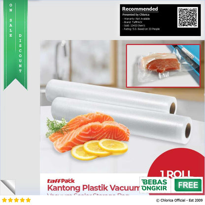 TaffPACK Kantong Plastik Vacuum Sealer Storage Bag BPA Free 1 Roll HK 07