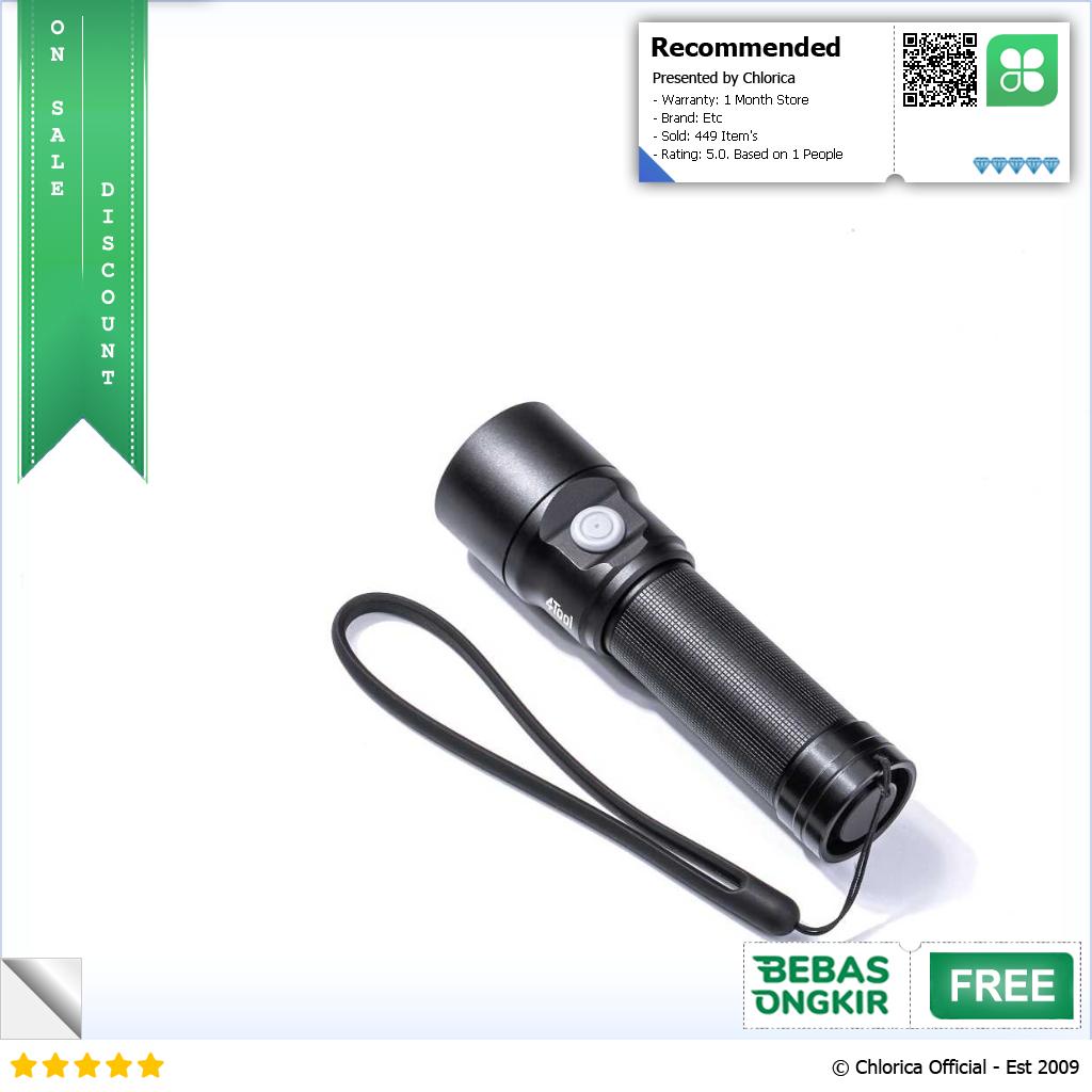 4Tool Senter LED Flashlight Rechargeable 2200 Lumens ED20