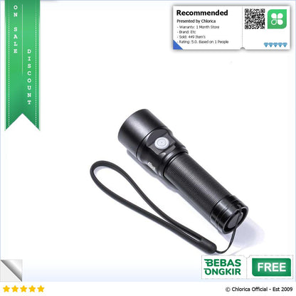 4Tool Senter LED Flashlight Rechargeable 2200 Lumens ED20