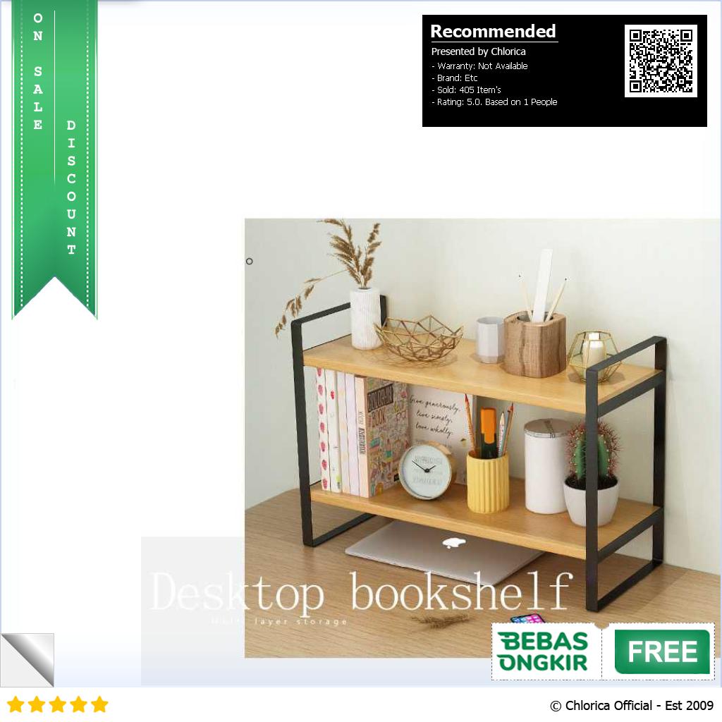 AOLIVIYA Rak Buku Minimalis DIY Table Bookshelf Organizer Double Layer AO40