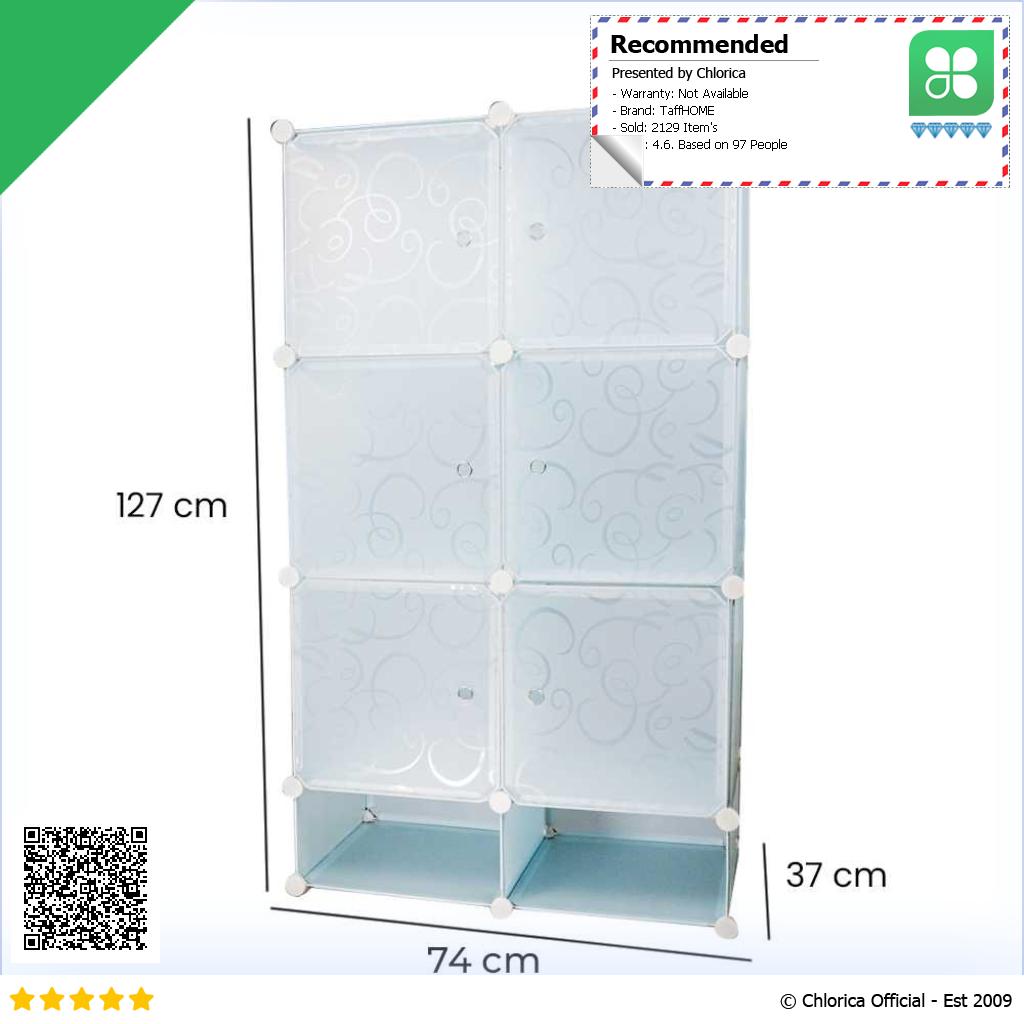 TaffHOME Lemari Plastik DIY Multifungsi Wardrobe Storage Box 6 Pintu LBXJ019