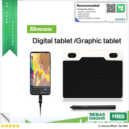 10moons Graphics Digital Drawing Tablet 6 Inch with Stylus Pen T503