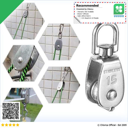 Taffware Katrol Kerekan Mini Serbaguna Swivel Pulley Stainless Steel