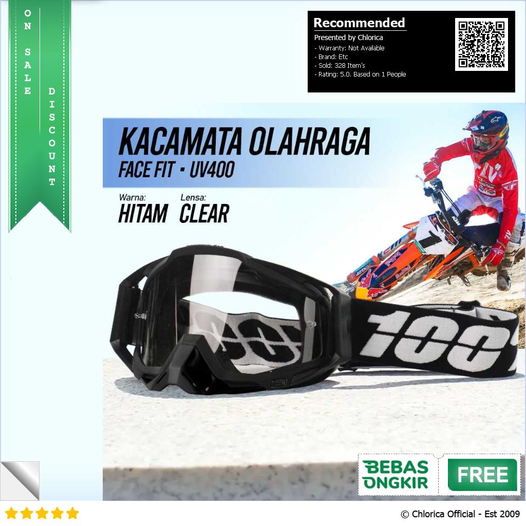 WJL Kacamata Olahraga Unisex Motocross MTB ATV Ski Goggles Fit Face UV400