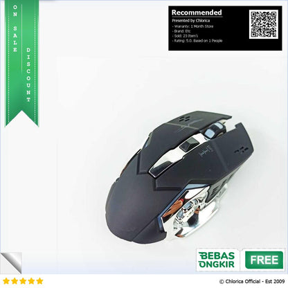 T WOLF Mouse Gaming Silent LED Wireless USB 2.4GHz 600mAh 1600 DPI Q13