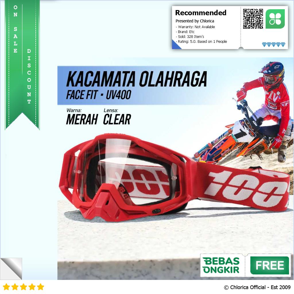 WJL Kacamata Olahraga Unisex Motocross MTB ATV Ski Goggles Fit Face UV400