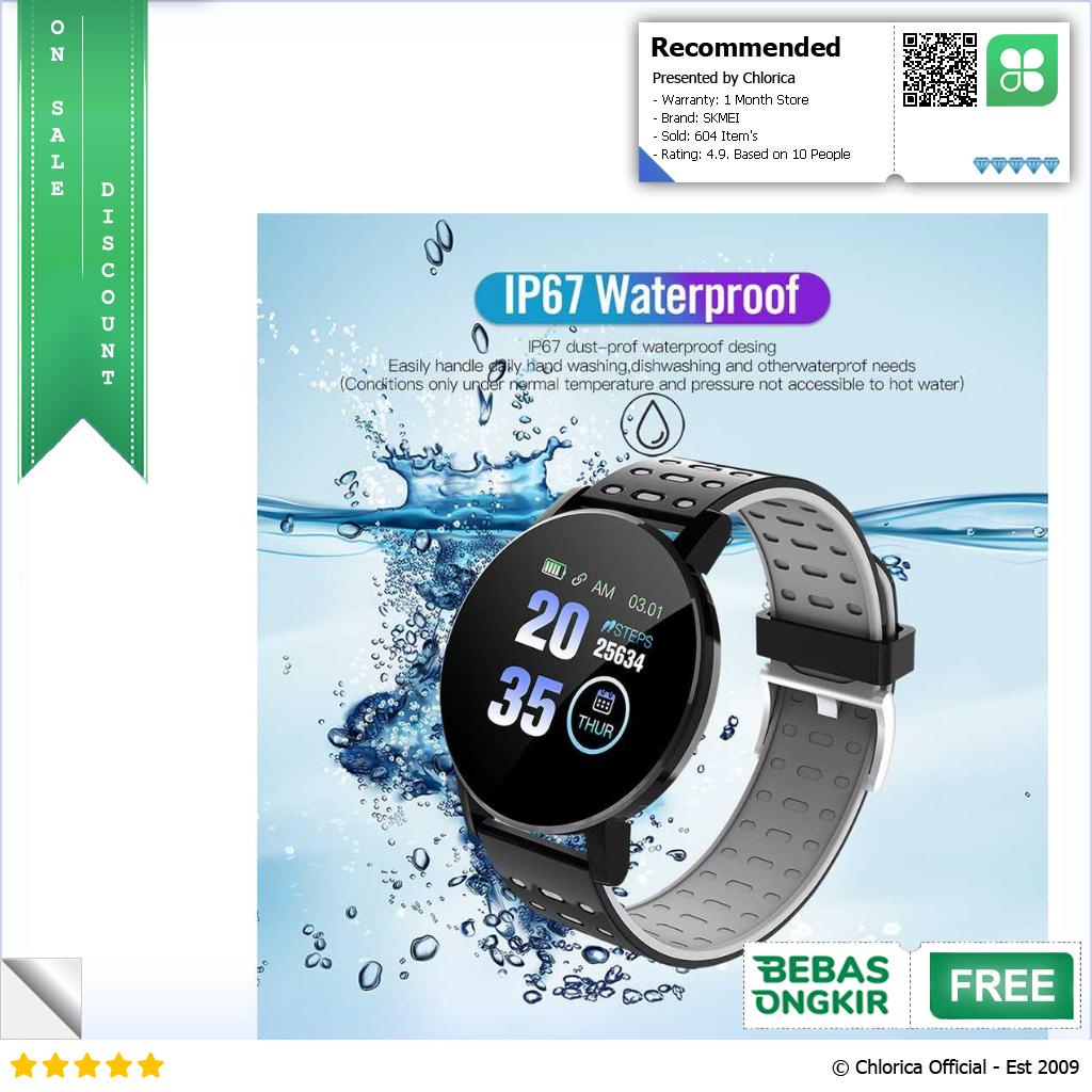 SKMEI Smartwatch Sport Fitness Tracker Heart Rate 119 Plus