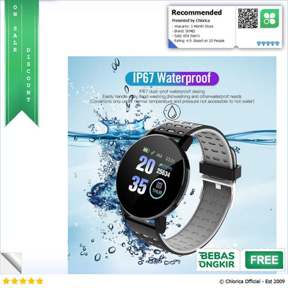 SKMEI Smartwatch Sport Fitness Tracker Heart Rate 119 Plus