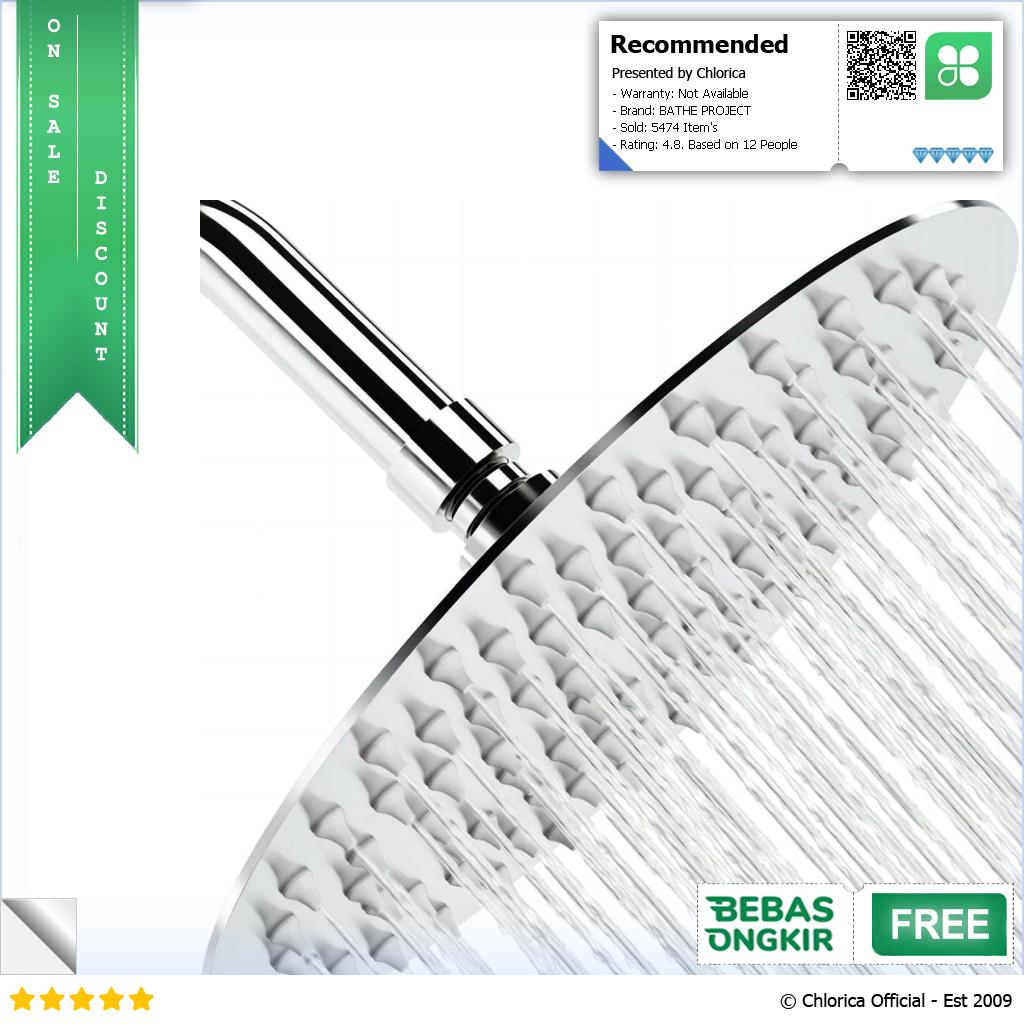 BATHE PROJECT Kepala Head Shower Mandi Rainfall Stainless Steel Round Cosmo 200