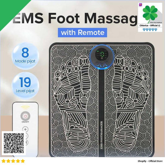 YUKU Alat Pijat Kaki Elektrik EMS Foot Massager USB 8 Mode with Remote EMS14