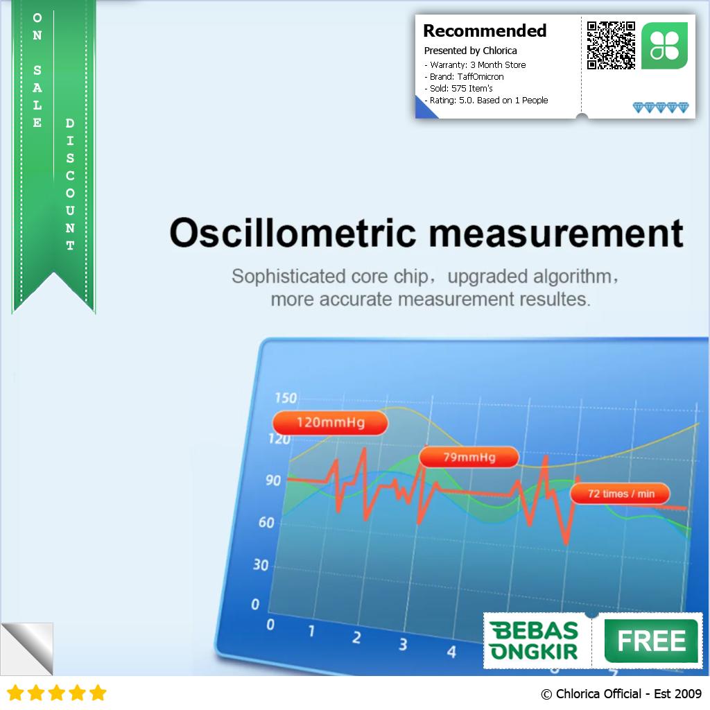 TaffOmicron Pengukur Tekanan Darah Tensimeter with Voice Indonesia BW 3205
