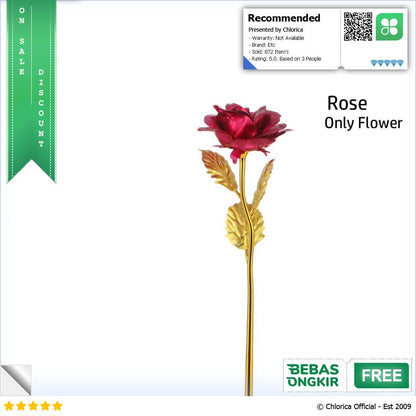 JIUZHO Bunga Mawar Dekorasi Artificial Rose Gold Foil Rose 24K JZ 240