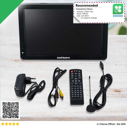 Taffware Portable Monitor TV LED Color 12 Inch DVB T2 + Analog D12