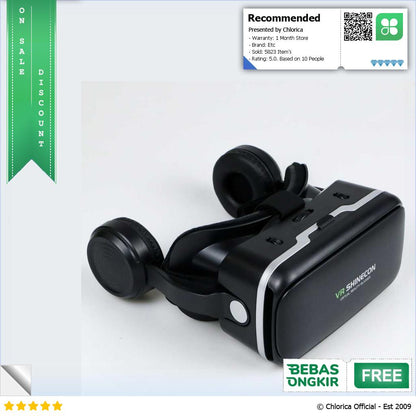 Shinecon 6.0 VR Box Virtual Reality Glasses dengan Headphone