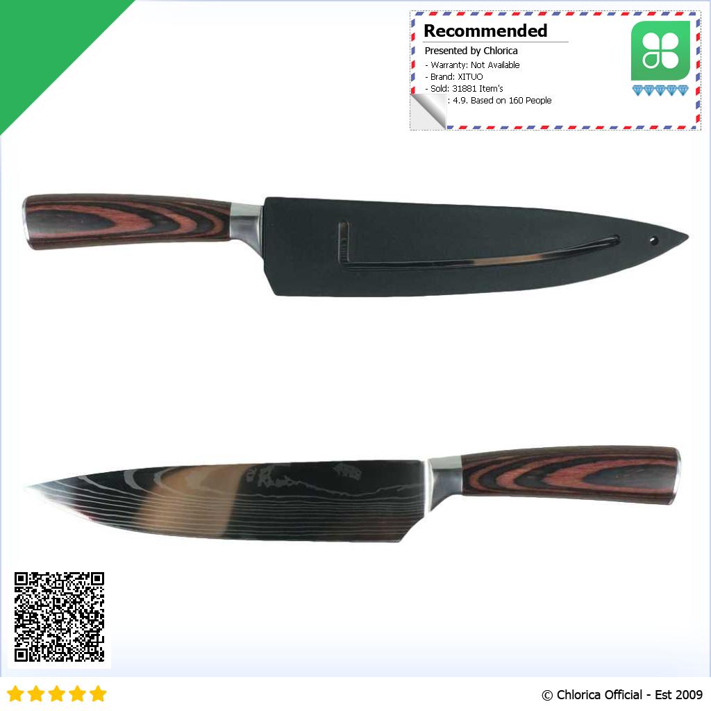 XITUO Pisau Dapur Stainless Steel Chef Damascus Pattern