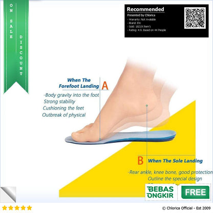 DADIJIER Insole Sepatu Alas Kaki Orthopedic Shock Absorb Gel KYL