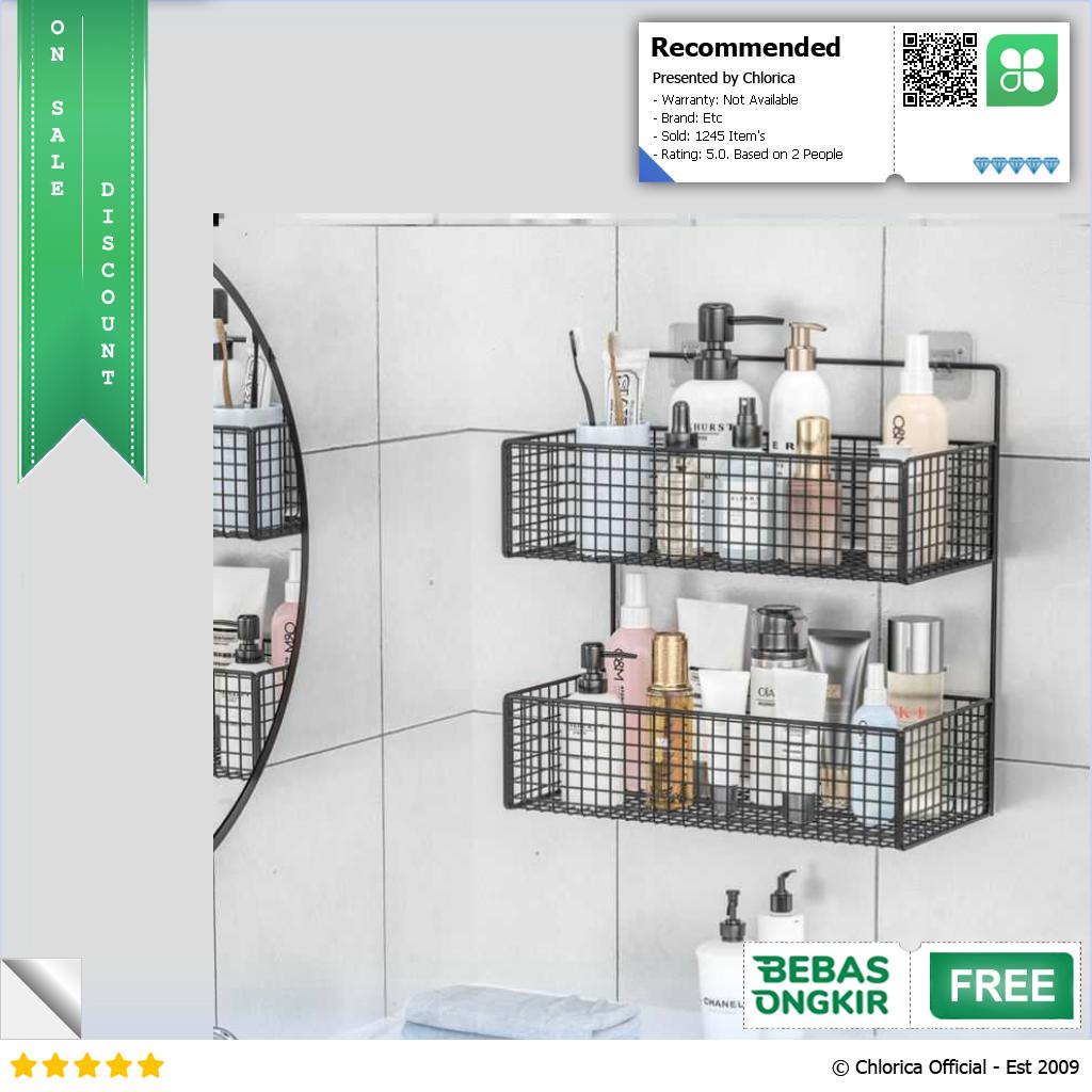 Rak Gantung Besi Organizer Bathroom Rack 2 Layers 35.5x15.5x35cm G20