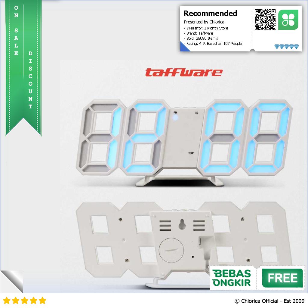 Taffware Jam Meja Alarm Weker LED Digital Clock TS S60 W