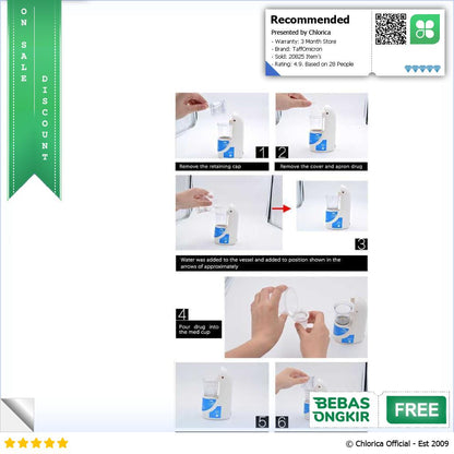 TaffOmicron Alat Terapi Pernapasan Ultrasonic Steam Inhale Nebulizer MY 520A