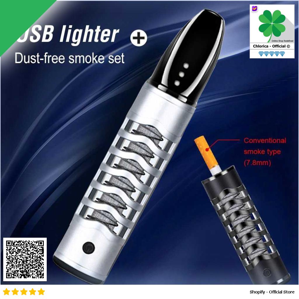 Firetric Asbak Rokok Portable Enclosed with USB Tungsten Coil Lighter YB1