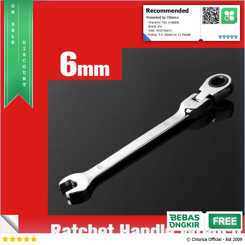 OLOEY Kunci Pas Dual Head Combination Ratchet Wrench Flexible Head CL6 24