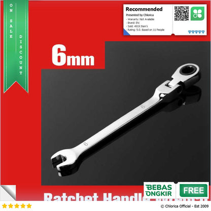 OLOEY Kunci Pas Dual Head Combination Ratchet Wrench Flexible Head CL6 24