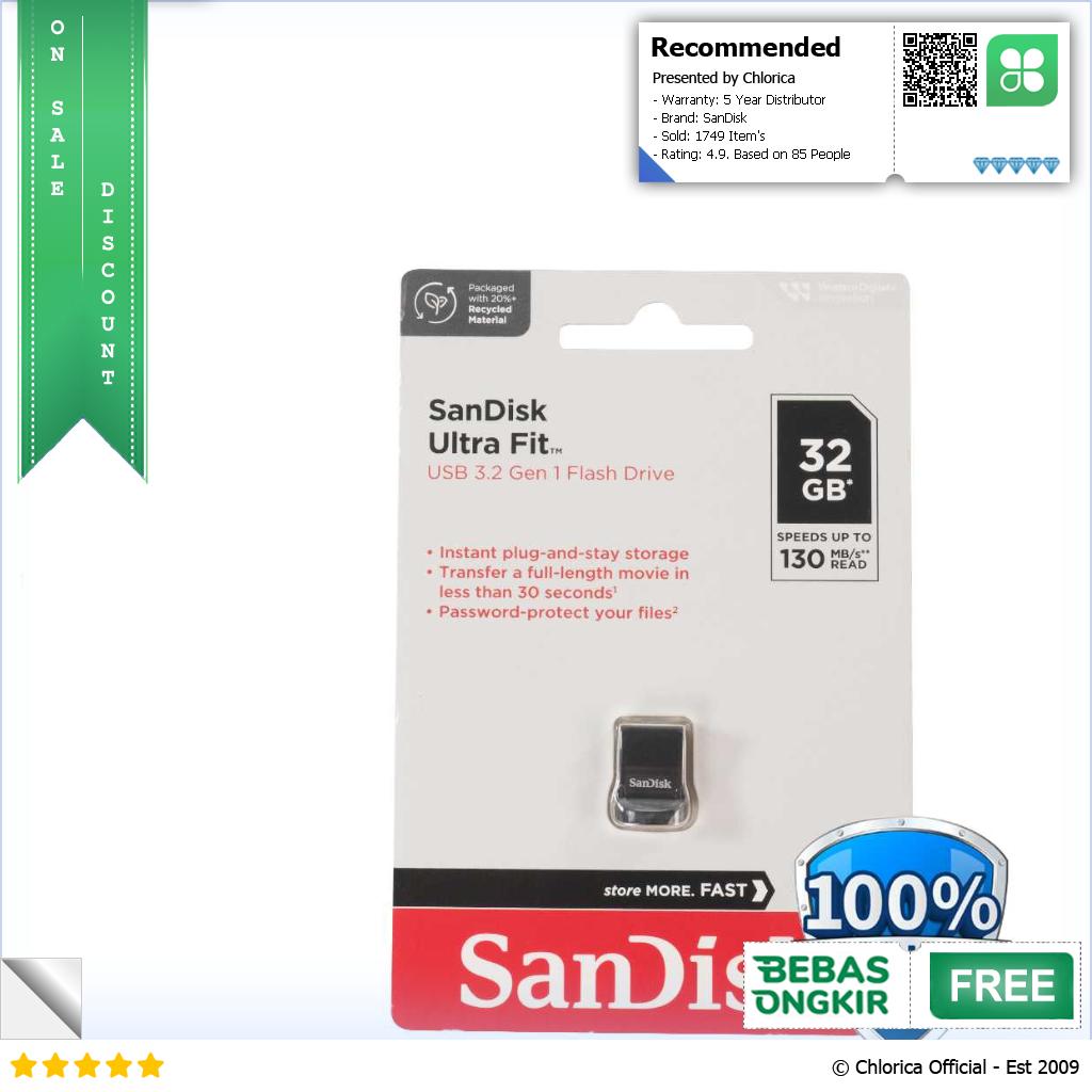 SanDisk Ultra Fit Flashdisk USB 3.1 Gen 1 SDCZ430