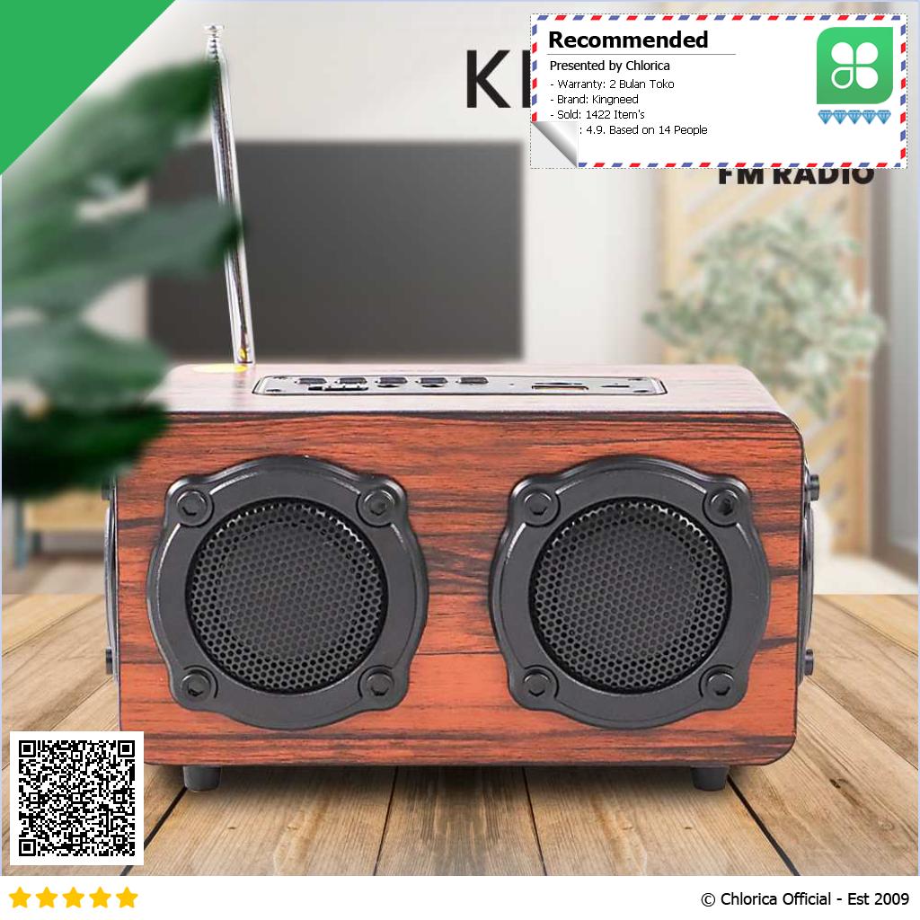 Kingneed Bluetooth Speaker FM Radio Wood Design S409