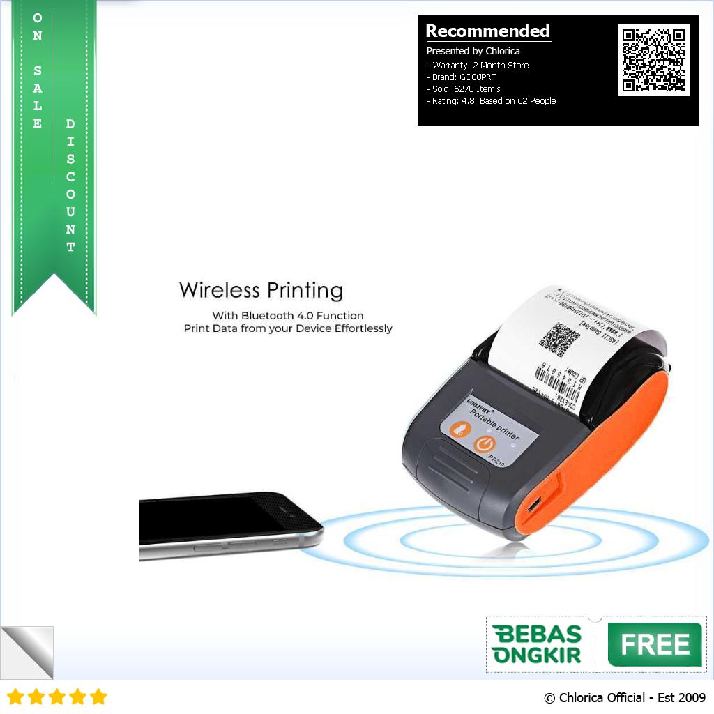 GOOJPRT Bluetooth Thermal Receipt Printer 57mm POS LITE