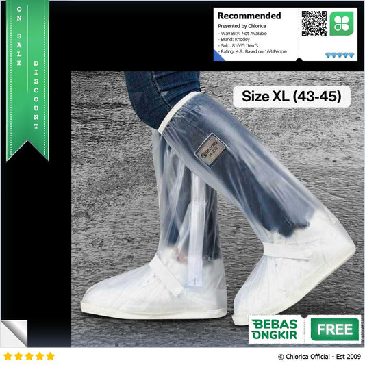 Rhodey Jas Hujan Sepatu Anti Air Shoes Cover PVC Zipper with Reflector H 212