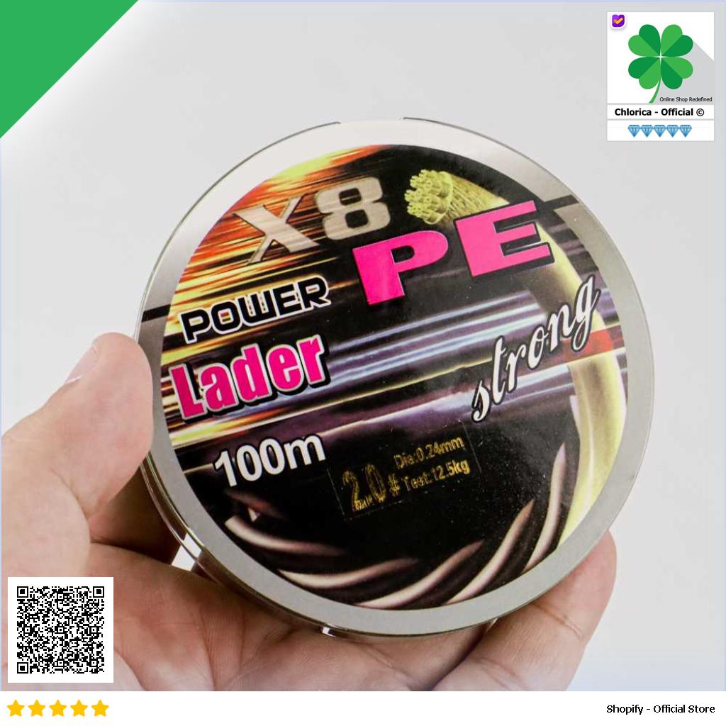 TaffSPORT Senar Benang Tali Pancing Super PE Braided Fishing Line 100M X8