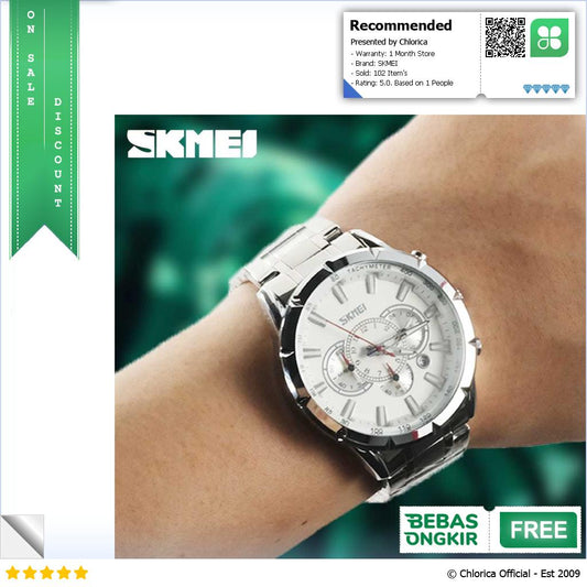 SKMEI Jam Tangan Pria Analog Chronograph Stainless Steel 9241