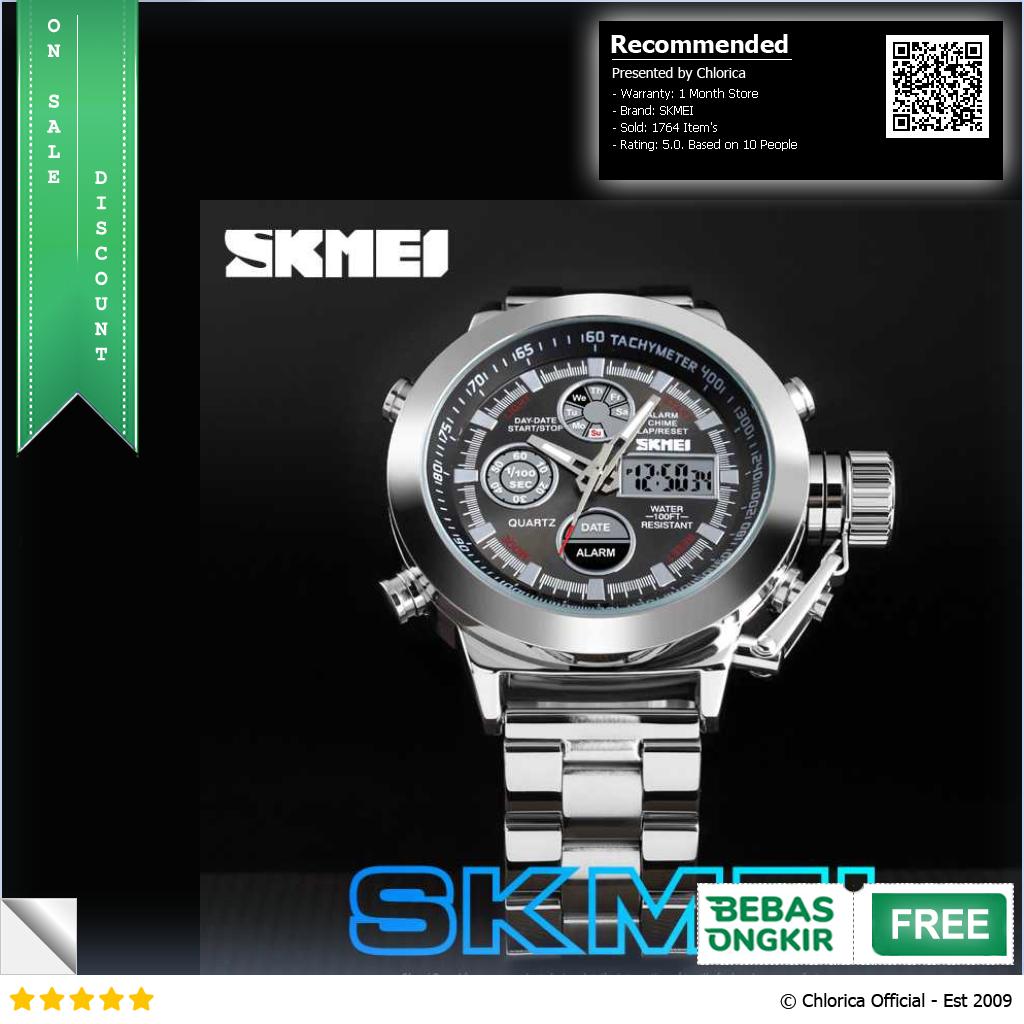 SKMEI Jam Tangan Analog Chrono Pria Stainless Steel Strap 1515