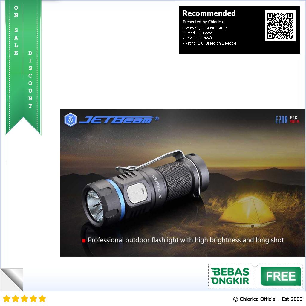 JETBeam Senter LED Luminus SST40 990 Lumens E20R