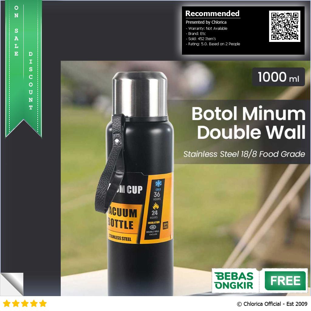 Botol Minum Termos Air Panas Dingin Double Wall Stainless Steel 1L MG24