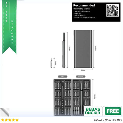 Quk Obeng Set Mobile Phone Repair Kit Magnetic Bits 63 in 1 Quk63