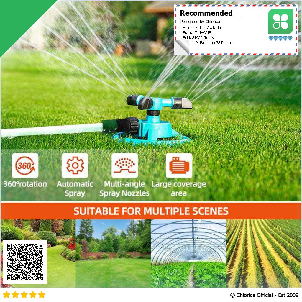 TaffHOME Penyiram Tanaman Otomatis Putar 360 Derajat 3 Sprinkler Spray YY1079