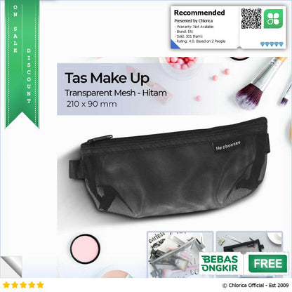 HeChooses Tas Make Up Kosmetik Transparent Mesh Triangle KS34