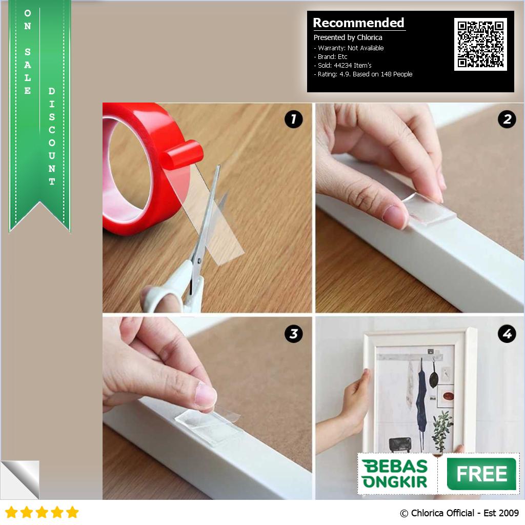 SZBFT Perekat Double Tape Acrylic Adhesive Transparent Sticker J4702