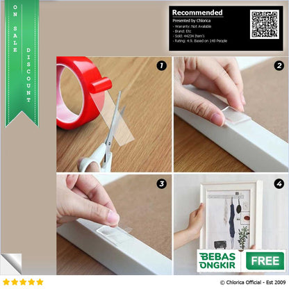 SZBFT Perekat Double Tape Acrylic Adhesive Transparent Sticker J4702