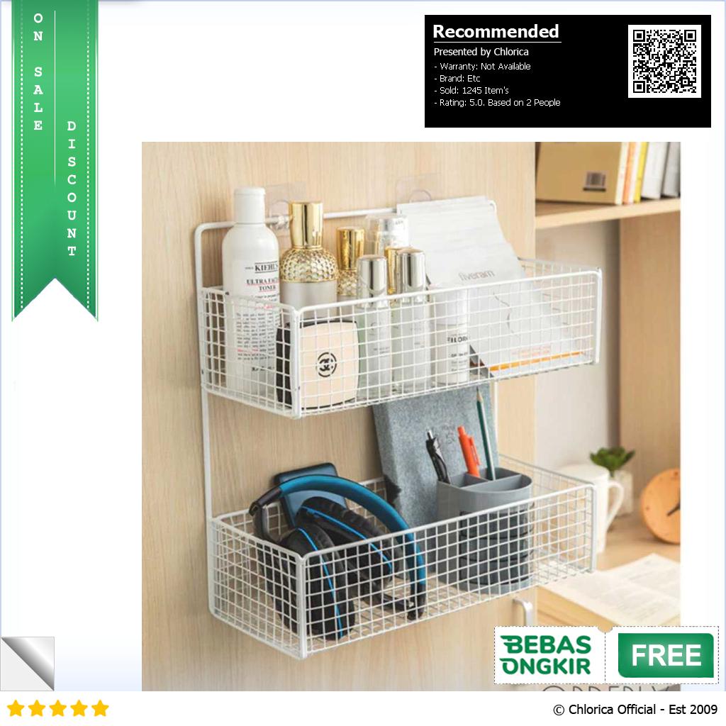 Rak Gantung Besi Organizer Bathroom Rack 2 Layers 35.5x15.5x35cm G20