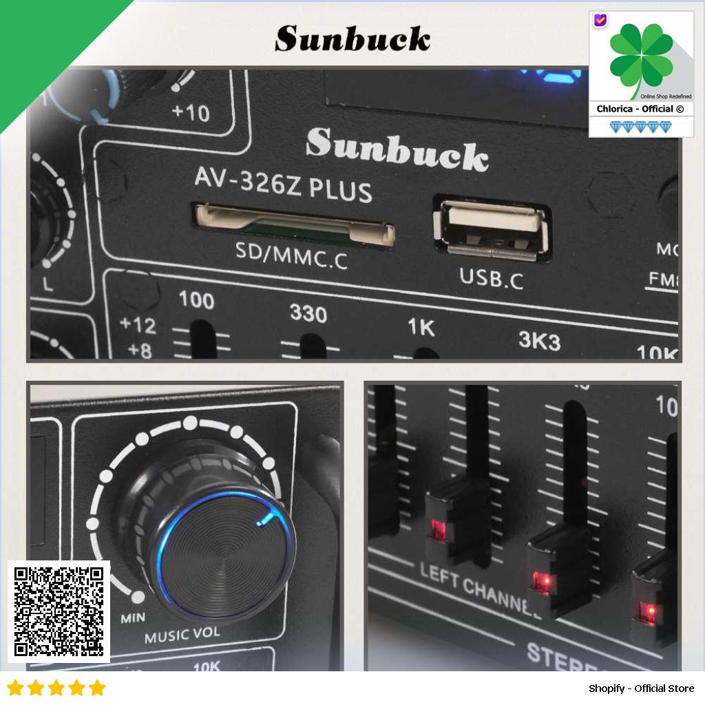 Sunbuck Audio Amplifier Bluetooth EQ Karaoke FM 2000W AV 326Z PLUS