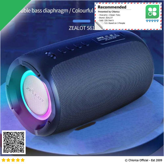 ZEALOT Portable Bluetooth Active Speaker RGB 10W S61