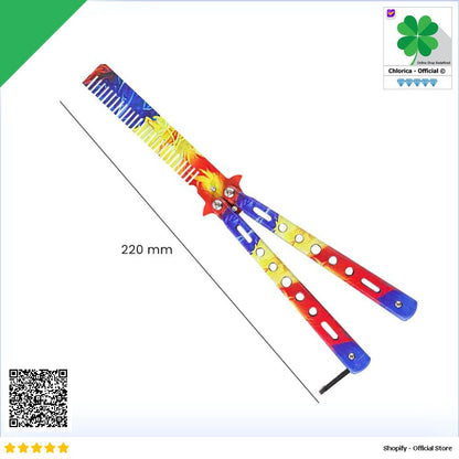 Alloet Pisau Lipat Sisir Besi Butterfly Balisong Training Knife LF 989