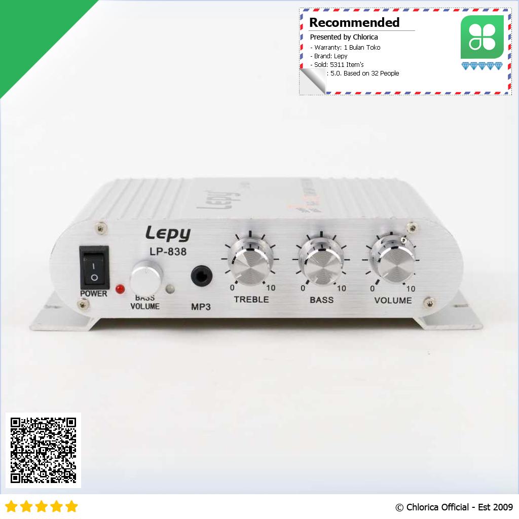 Lepy HiFi Stereo Amplifier Treble Bass Booster LP 838