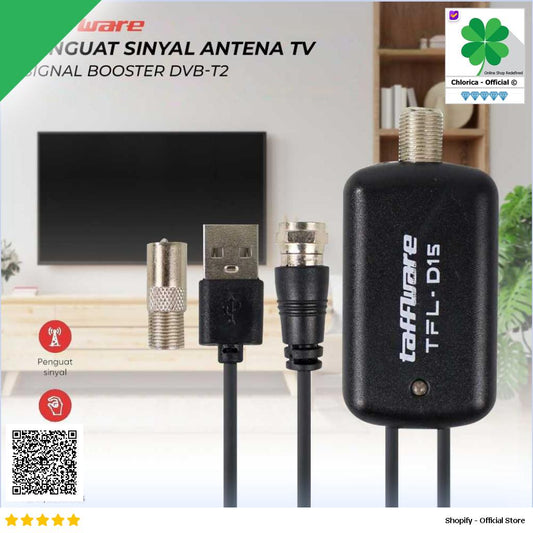 Taffware Penguat Sinyal Antena TV Amplifier Booster DVB T2 TFL D15