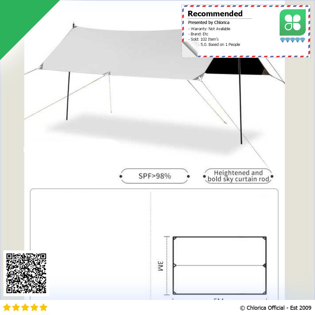 Buizel Tenda Camping Kanopi Flysheet Shelter Rain Proof Simple Build B3