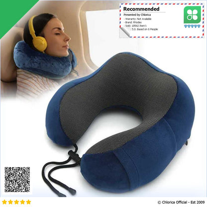 Rhodey Bantal Leher U Shape Travel Neck Pillow Memory Foam Beludru SER43