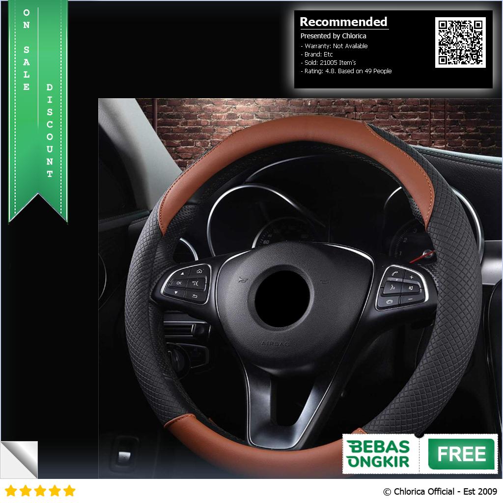 FORAUTO Cover Setir Mobil Bahan Kulit Non Slip Steering Wheel 38 cm V70