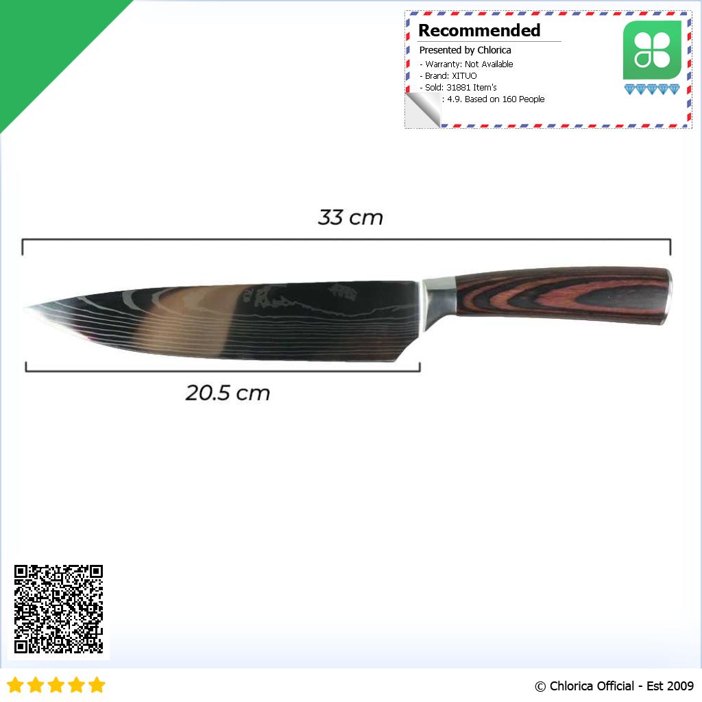 XITUO Pisau Dapur Stainless Steel Chef Damascus Pattern